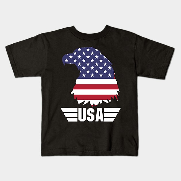 USA Eagle Kids T-Shirt by Faishal Wira